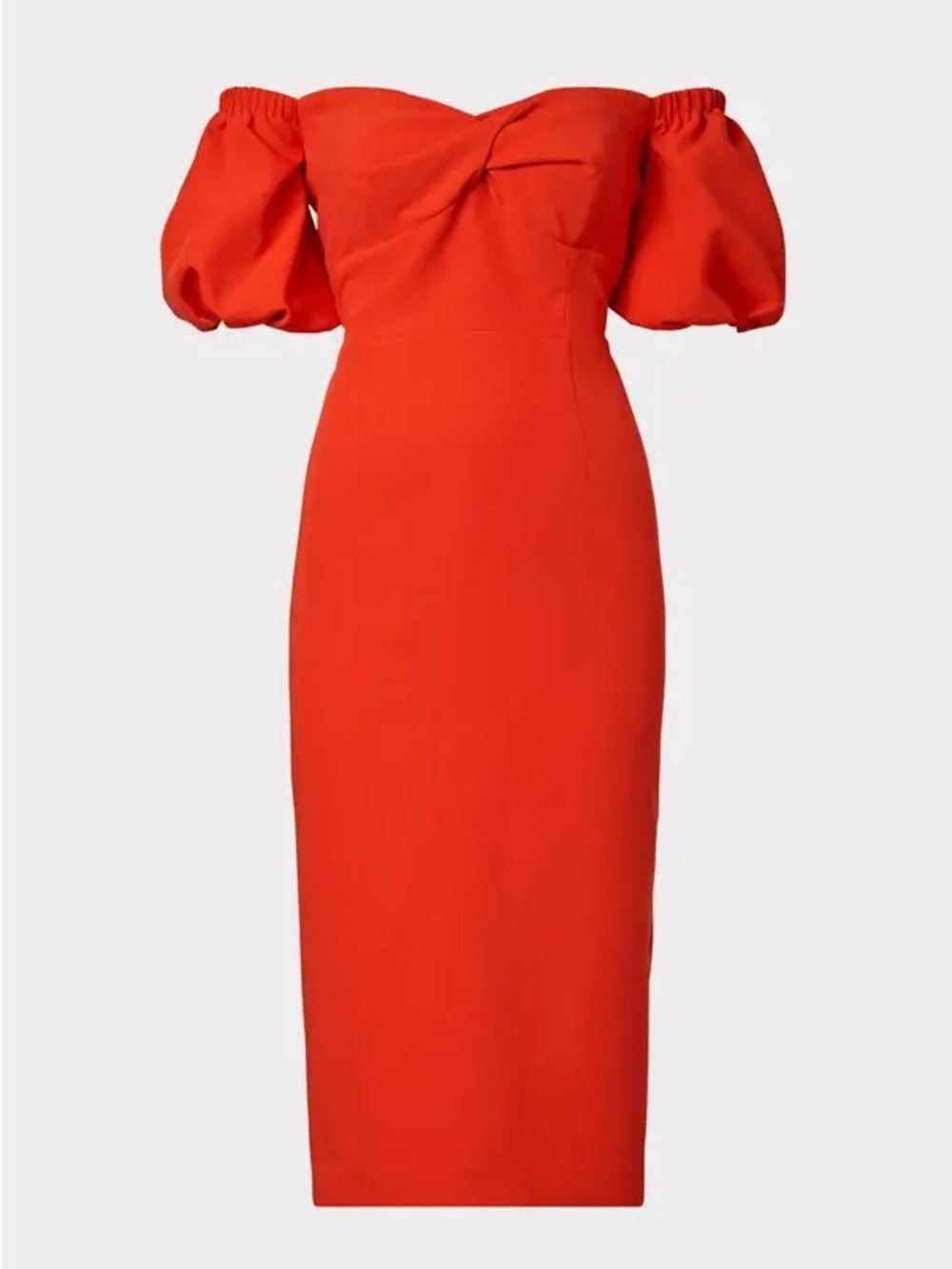 Milly Bria Cady Off-The-Shoulder Midi Dress Red Size 8 $395 Retail
